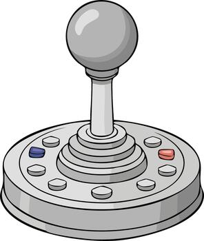 Classic Arcade Game Joystick Illustration Retro Gaming Element and Controls Isolated vector