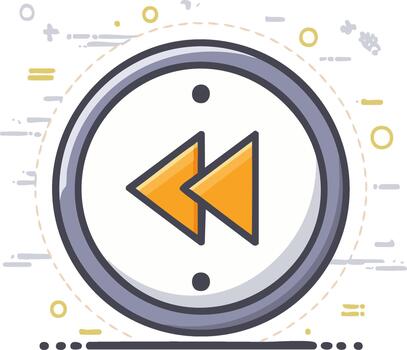 resumen rebobinar símbolo dentro un circulo diseño aislado en blanco antecedentes vector