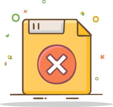 Digital Document File Icon with Red Cross Mark Symbolizing Error, Delete, or Remove vector