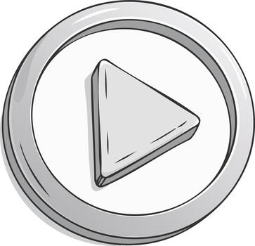 mano dibujado dibujos animados estilo 3d jugar botón icono para y medios de comunicación jugador interfaces vector