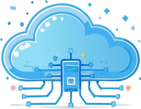 nube informática tecnología ilustración con integrado circuito y red conexiones vector