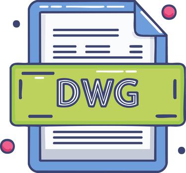 DWG file icon symbolizing computer aided design and drafting software documents vector