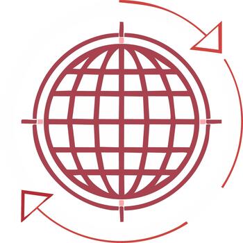 Global Targeting Concept with Circular Arrows and Crosshairs vector