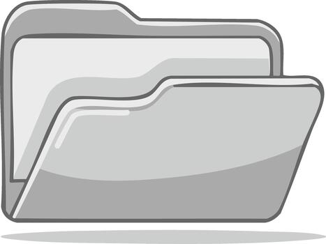 Stylized file folder icon with shadow symbolizing digital data and organized information vector