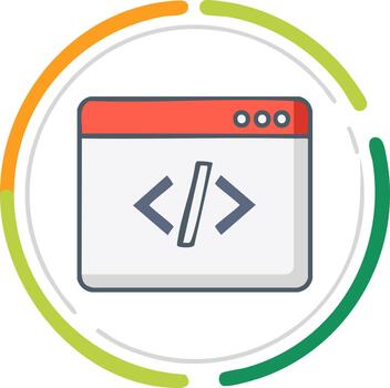 código ventana con Progreso indicador gráfico diseño mostrando sitio web programación idioma y desarrollo elementos vector