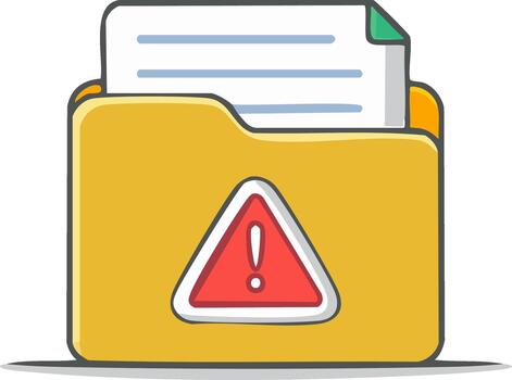 advertencia icono alerta en documento carpeta concepto para datos seguridad vector