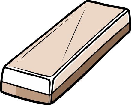 Illustration of a Rectangular Art Gum Eraser Used in Graphic Design and Drafting vector