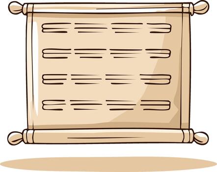 ilustración de un antiguo Desplazarse con texto columnas y decorativo varillas para presentación o monitor propósitos vector