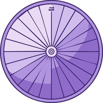 Purple Ferris Wheel Circle Segments with Arrow Pointer, Round Chart Diagram vector