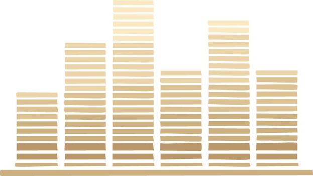 Sound Wave Graphic with Beige Bars Displaying Audio Spectrum in Modern Abstract Flat Style for Music Applications vector
