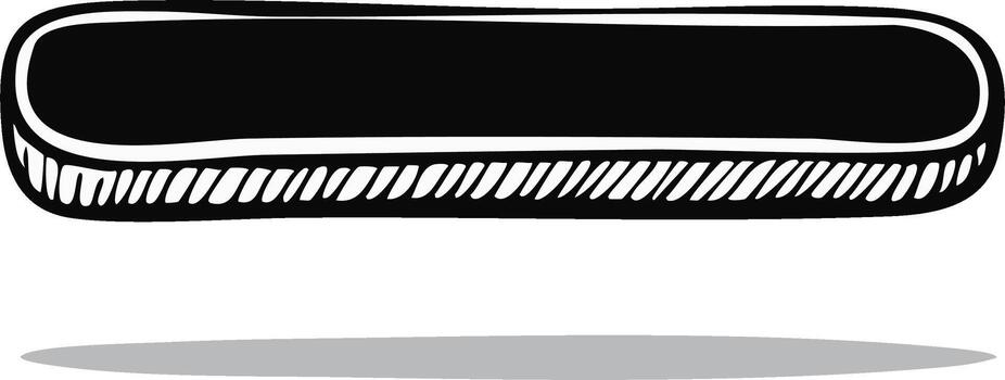 Blank Black Button Shape with Hand Drawn Style and Subtle Shadow vector