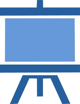 Illustration of an Easel with a Blank Canvas for Presentations or Art Display in Blue Tones vector