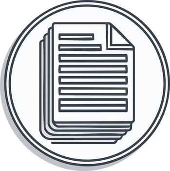 Stack of Documents Paperwork, Stacked Forms Sheets Outline, Simple Thin Line Icon vector