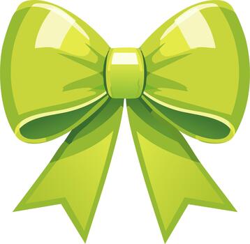 brillante verde cinta arco con lustroso textura y sutil sombreado vector