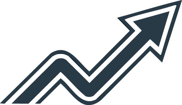 Ascending Arrow Symbol Depicts Growth Progress and Forward Motion with Design vector