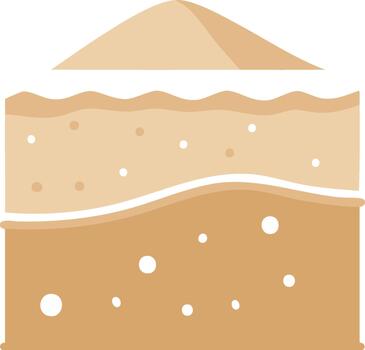 Simple cross section soil layers diagram with sandy texture and mineral composition illustration vector