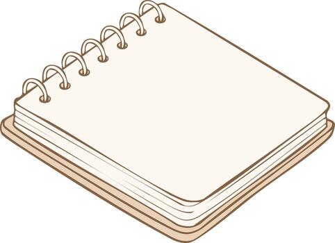 blanco beige cuaderno con espiral Unión para notas y ilustraciones en isométrica ver vector