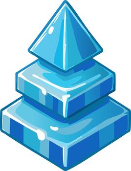 Abstract Blue Iceberg Pyramid with Square Layers and Triangle Top vector