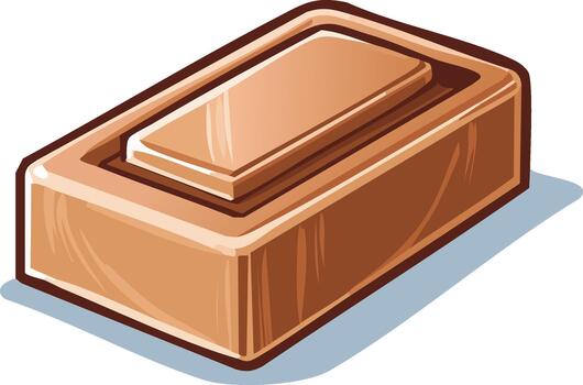 Illustration of Rectangular Container Box with Lid Storage Brown vector
