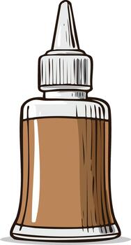 Craft Glue Bottle with Tapered Applicator Tip for Projects or Repairs vector