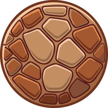 dibujos animados Roca circulo con redondeado marrón bloques Perfecto para juego bienes y texturas vector