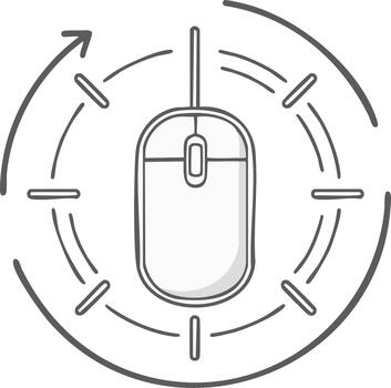 computadora ratón gráfico con rotación efecto. sencillo tecnología diseño vector
