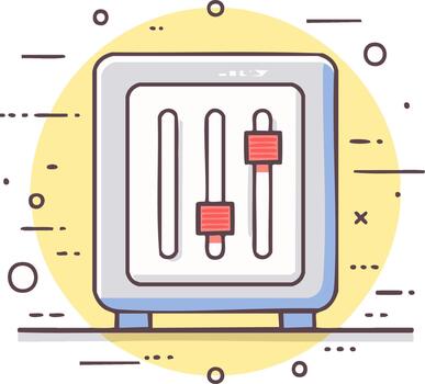 Sound Mixer with Sliders and Controls in a Circular Design vector