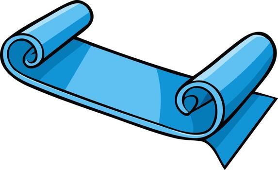 Light Blue Illustrated Banner Scroll with Rolled Edges for Promotion or Message vector