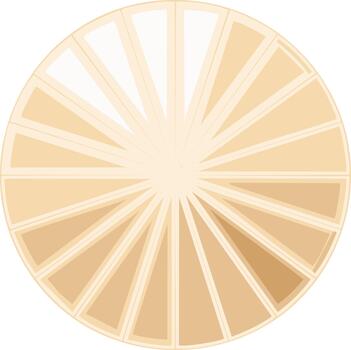 Abstract Round Graphic with Radial Segments in Earth Tones for Backgrounds and Design vector