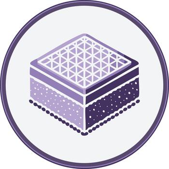 Cross-section of a layered material with a filtration grid top icon vector