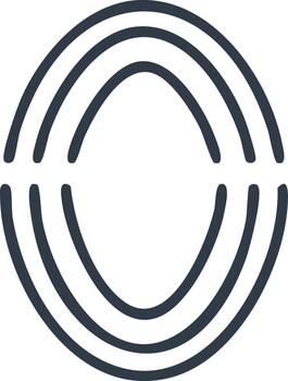 simétrico resumen icono de concéntrico arcos creando un división oval forma vector