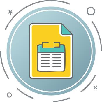 Stylized Sheet with List Doodle in a Colorful Circular Graphic Design Element vector