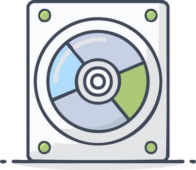 Data Storage Hard Drive Illustration Disk Device with Sectors Circular vector
