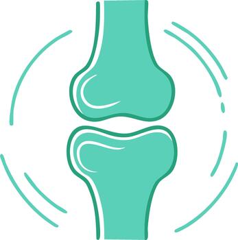 Abstract Icon of a Healthy Joint with Movement Lines vector