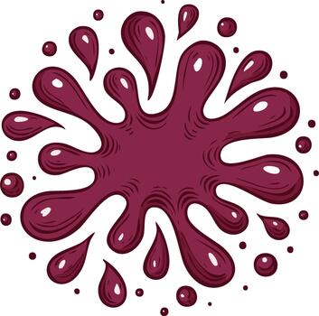 aislado granate salpicar con goteo manchas, tinta mancha, dibujos animados diseño vector