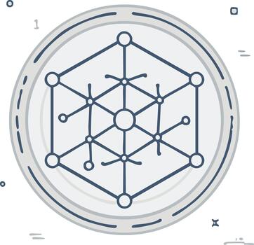 resumen cubo red icono mano dibujado diseño para científico o matemático aplicaciones vector