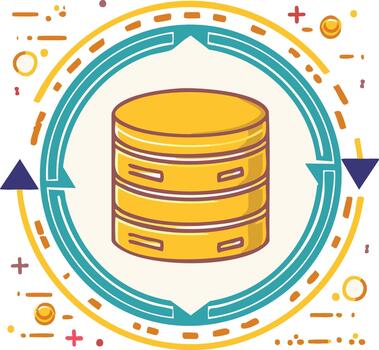 base de datos servidor icono representando datos fluir o actualizar tecnología concepto vector