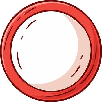 Simple red circle with a white center on a white background vector