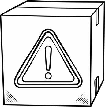 A Fragile Box with an Exclamation Mark, Handle with Care, Transportation of Goods vector