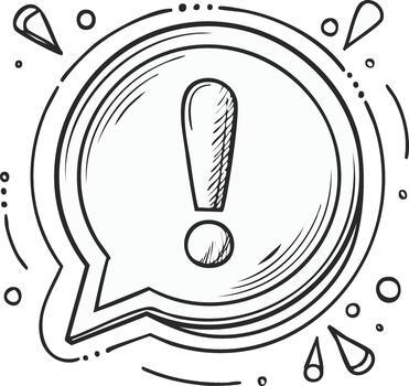 incompleto exclamación marca dentro habla burbuja urgente mensaje atención icono vector