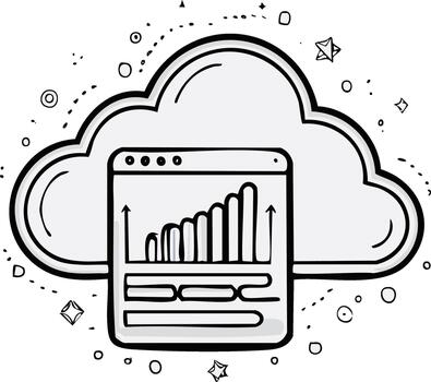 nube informática datos análisis concepto bosquejo diseño ilustración vector