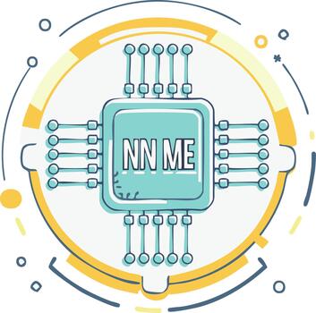 Central Microprocessor Unit Abstract Symbolism Connectivity Electronics Icon vector