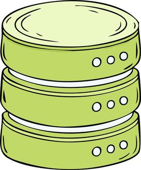 estilizado apilar de verde difícil unidades simbolizando datos almacenamiento y digital información vector