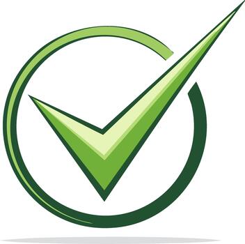 Green Check Mark Circle Icon Symbolizing Approval Completion and Validation vector