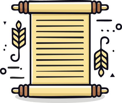 antiguo pergamino Desplazarse con trigo tallos representa documento de historia o importante tradicional mensaje vector