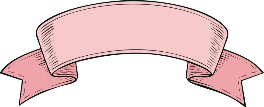 rosado cinta bandera con grabado estilo, decorativo Desplazarse elemento para diseño vector