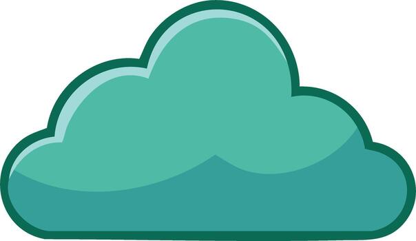 verde azulado nube icono para clima pronóstico, datos almacenamiento, y gráfico diseño proyectos vector