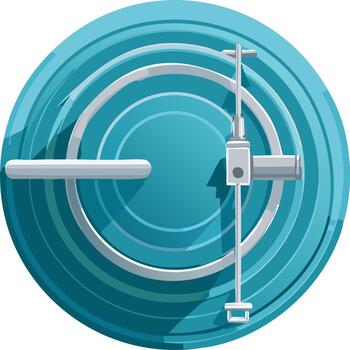 circular objetivo con intersectando líneas y un bloquear mecanismo en vibrante azul vector