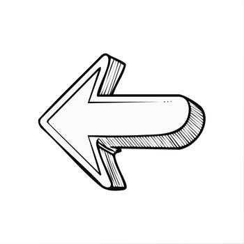 mano dibujado flecha señalando izquierda dirección representando navegación y elección conceptos vector