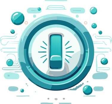 Stylized power switch icon turned on representing activation, energy, and technology concept vector